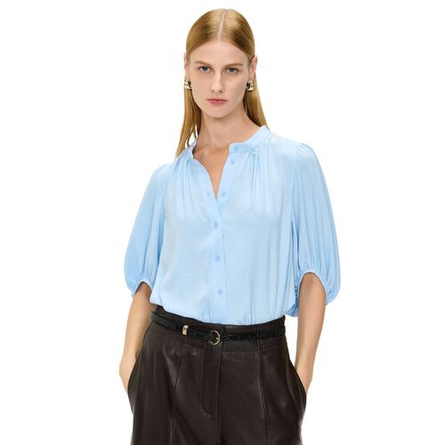 Veronika Maine Washer Finish Crinkle Blouse